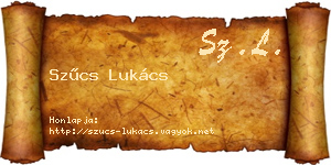 Szűcs Lukács névjegykártya