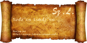 Szűcs Lukács névjegykártya