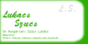 lukacs szucs business card