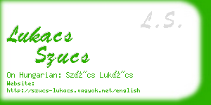 lukacs szucs business card